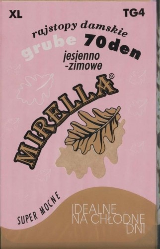 Hurtownia Mirella Rajstopy damskie Poliamid Grube 70den rozm.XL-4 duży klin Mirella