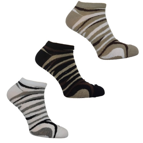 Stopki damskie bawełniane wzór Zebra Mirella 3-pak