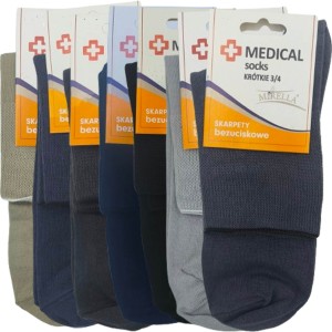 Skarpety męskie bezuciskowe Medical 3/4 Mirella 